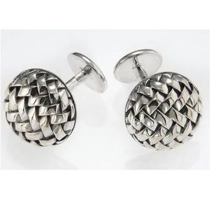Scott Kay sterling silver cuff links basketweave